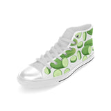 cucumber whole slices pattern Men's High Top Canvas Shoes White