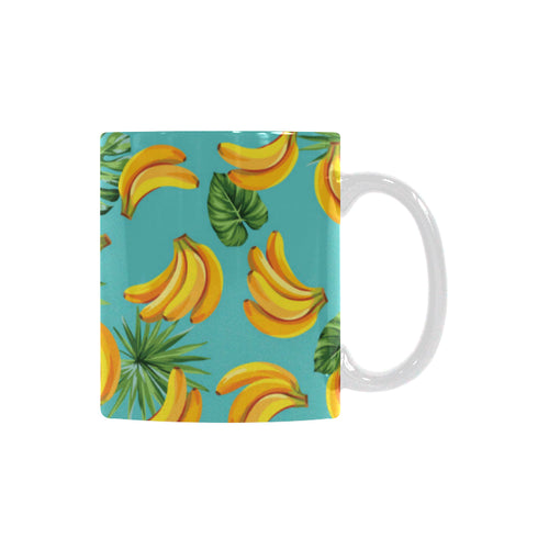 Banana Palm Leaves pattern background Classical White Mug (Fulfilled In US)