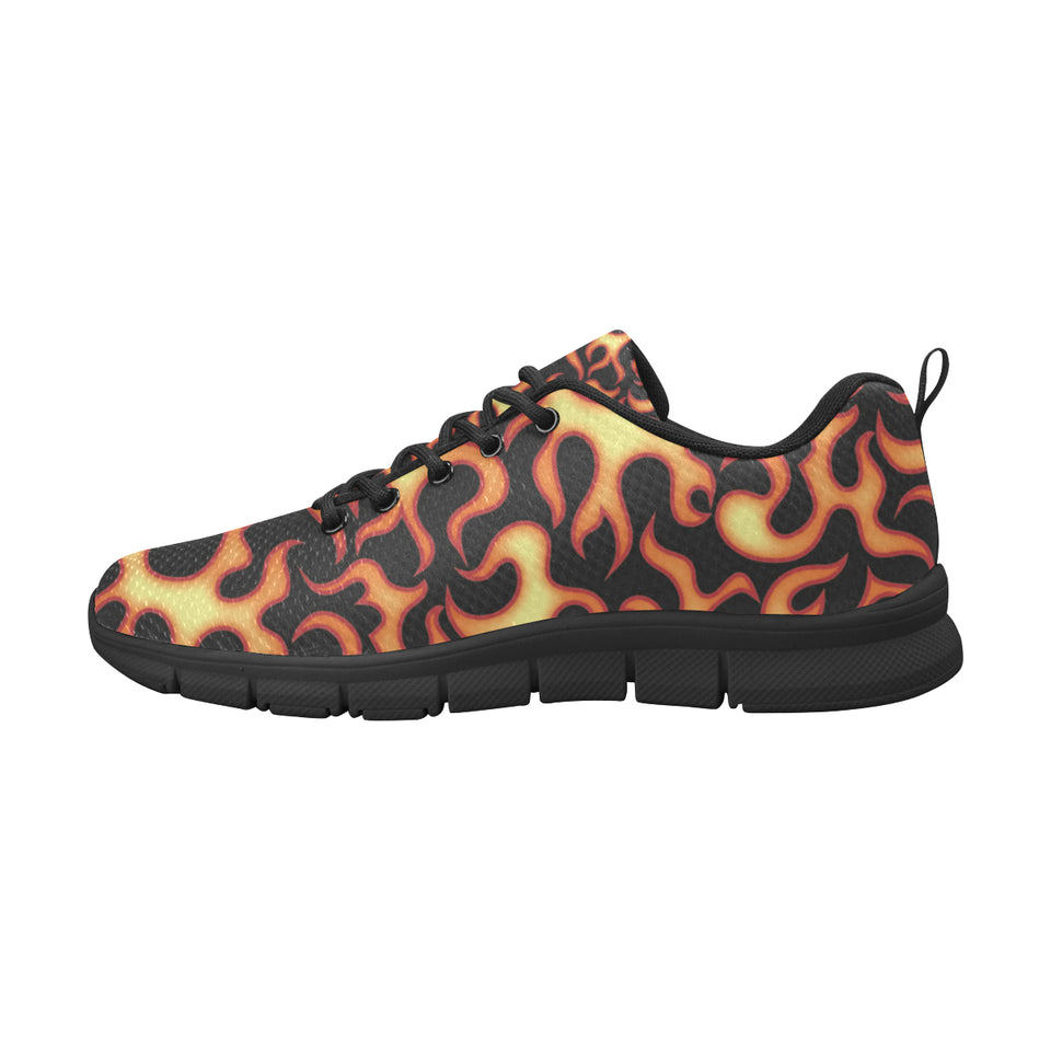 Fire flame dark pattern Women's Sneaker Shoes