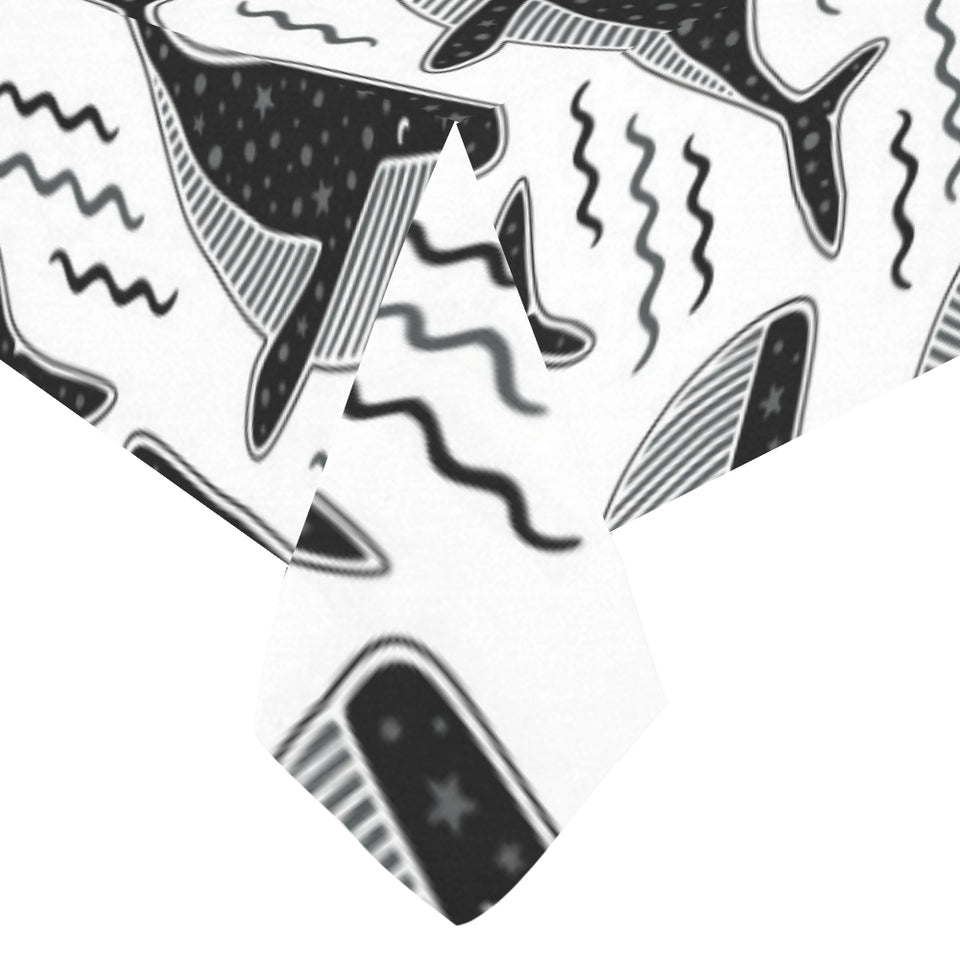 Black whale pattern Tablecloth