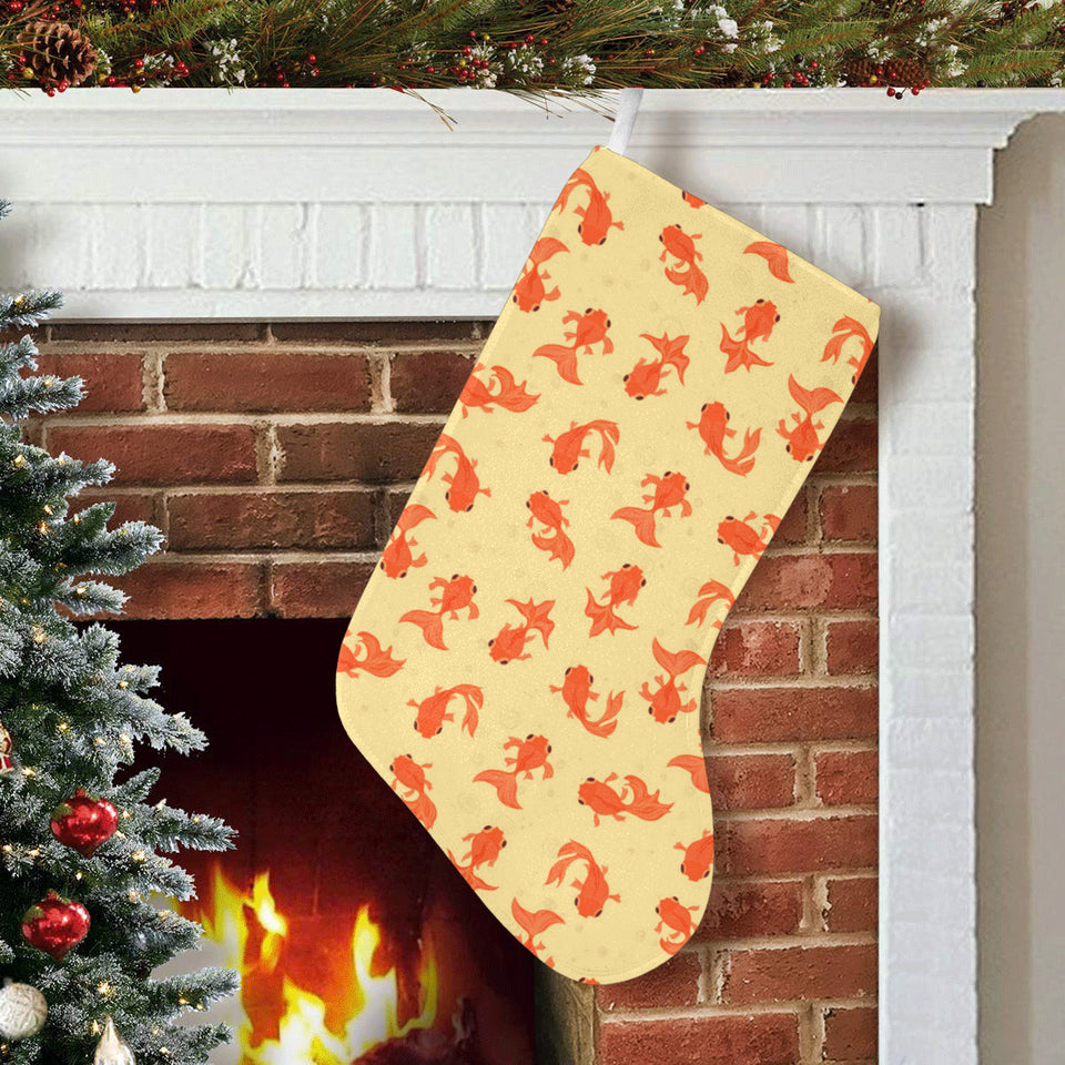 Goldfish Pattern Print Design 02 Christmas Stocking