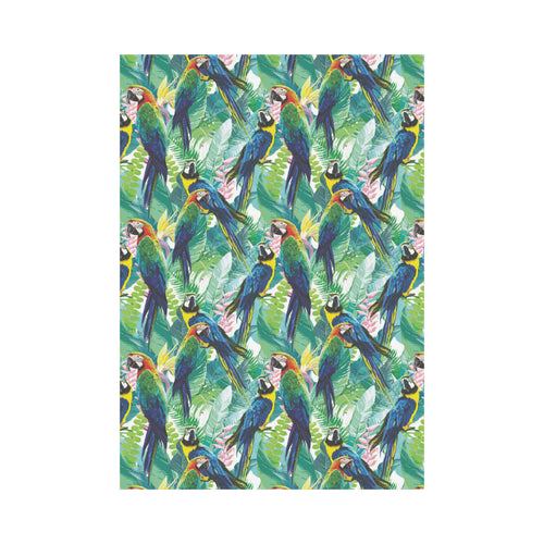 Colorful parrot exotic flower leaves House Flag Garden Flag