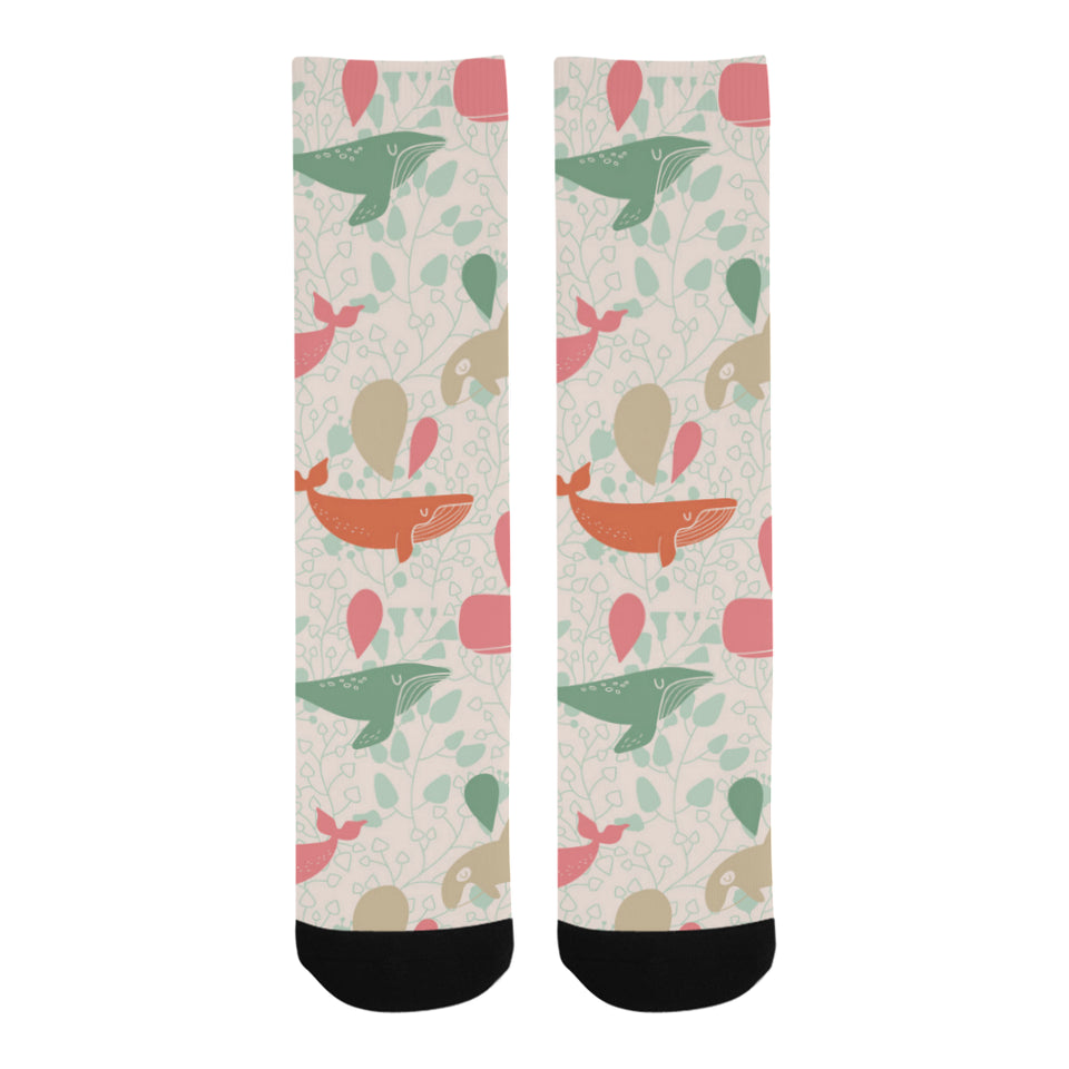 Cute whale pattern Crew Socks