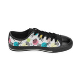 Dragonflies ginkgo leaves pattern Men's Low Top Canvas Shoes Black