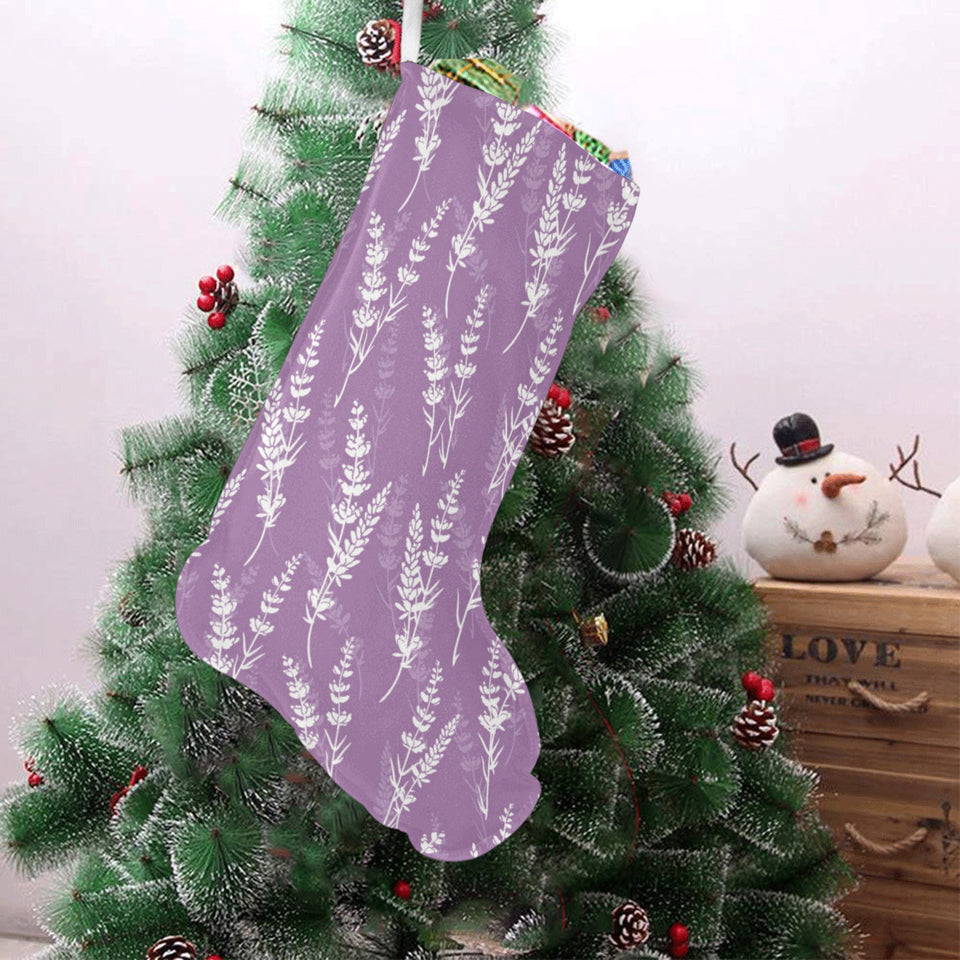 Lavender flowers purple pattern Christmas Stocking