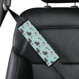 poodle dog green background Car Seat Belt Cover
