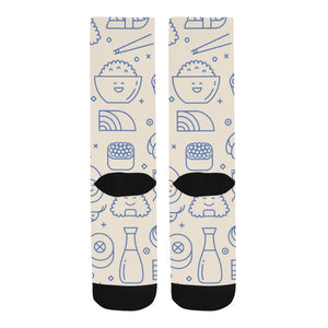 Cute sushi icon pattern Crew Socks