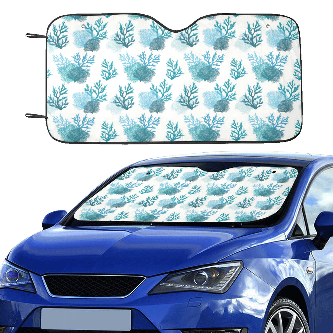 Coral Reef Pattern Print Design 04 Car Sun Shade