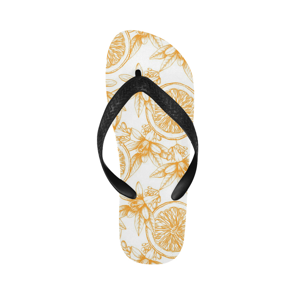 hand drawn orange fruit pattern Unisex Flip Flops