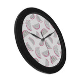 dragon fruit pattern Elegant Black Wall Clock