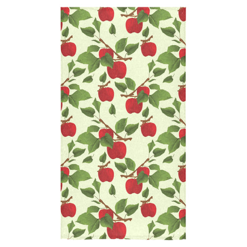 Red apples leaves pattern Bath Towel