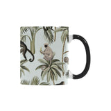 Monkey sloth lemur palm trees pattern Morphing Mug Heat Changing Mug