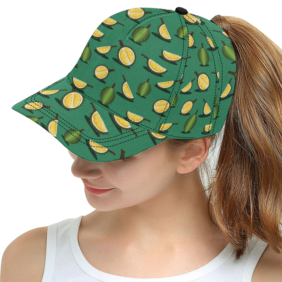 Durian pattern green background All Over Print Snapback Cap