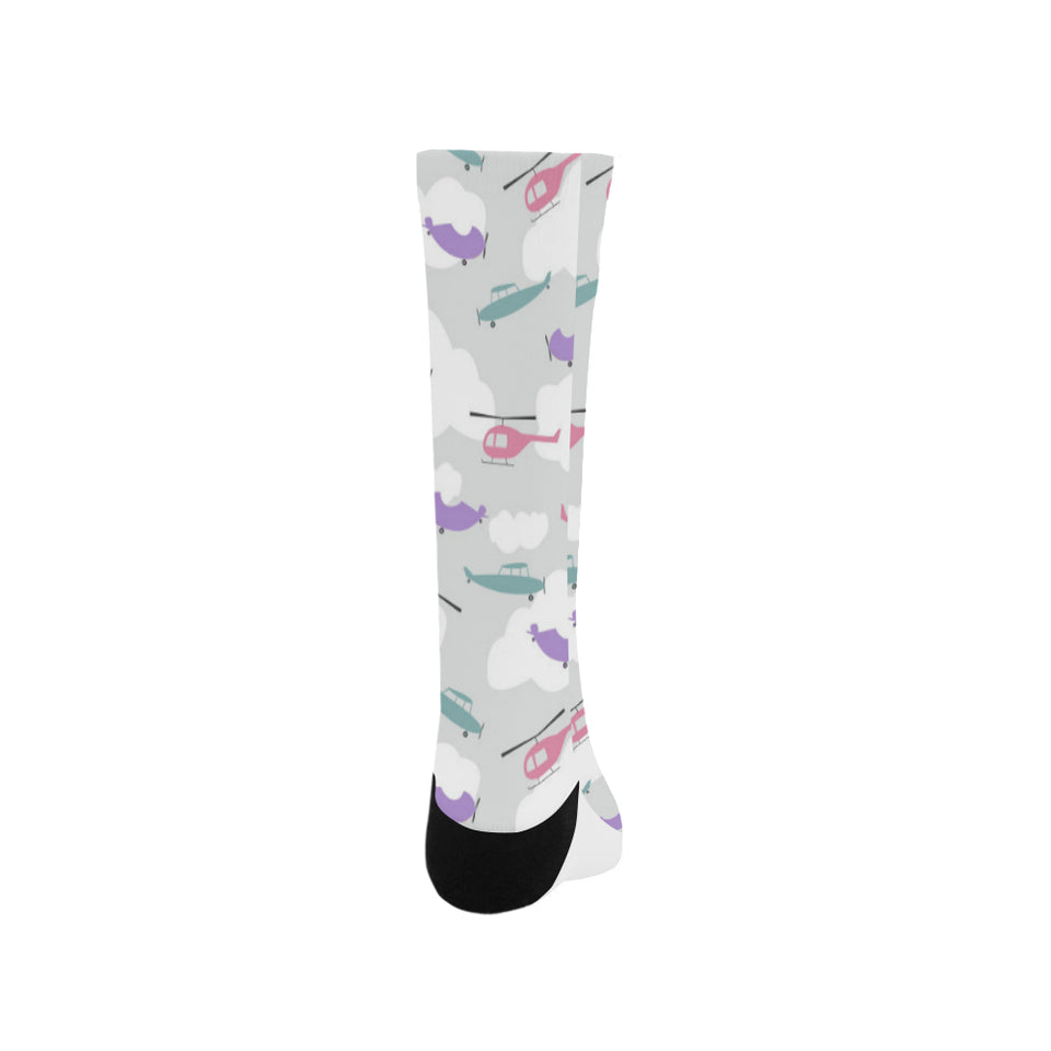 Helicopter plane pattern Crew Socks