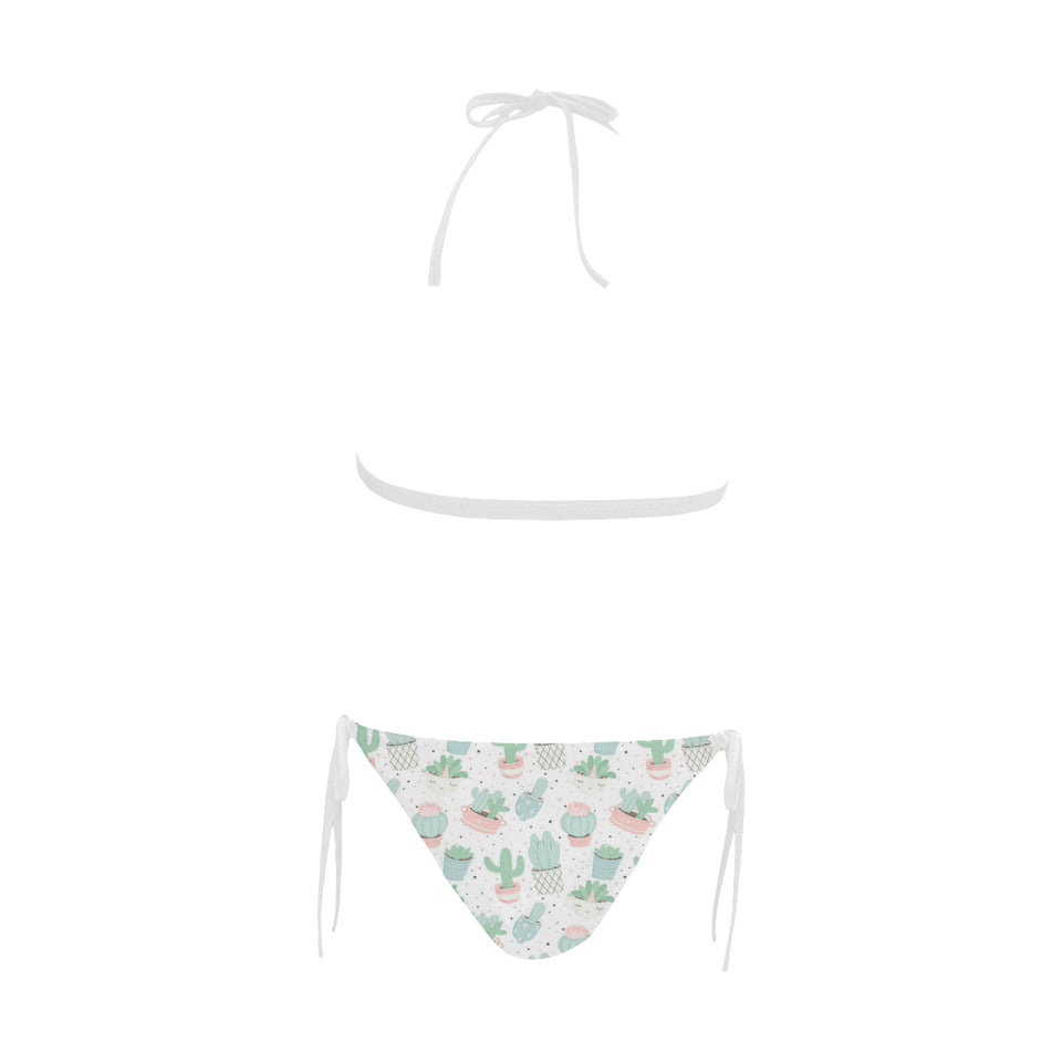 Pastel color cactus pattern Sexy Bikinis Two-Piece Swimsuits