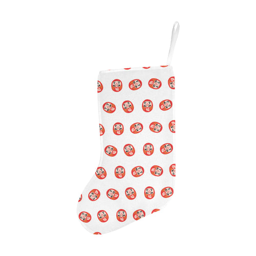 Daruma japanese wooden doll pattern Christmas Stocking