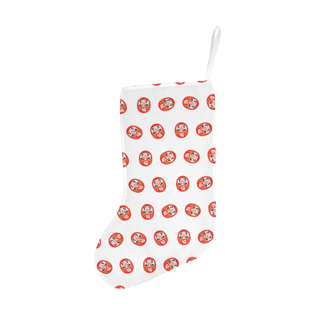 Daruma japanese wooden doll pattern Christmas Stocking