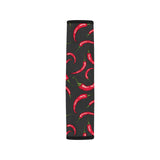 Chili peppers pattern black background Car Seat Belt Cover