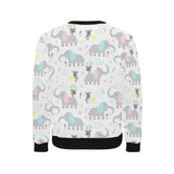 Cute elephant mouse pattern Men's Crew Neck Sweatshirt