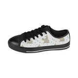 Cute Rhino pattern background Men's Low Top Canvas Shoes Black