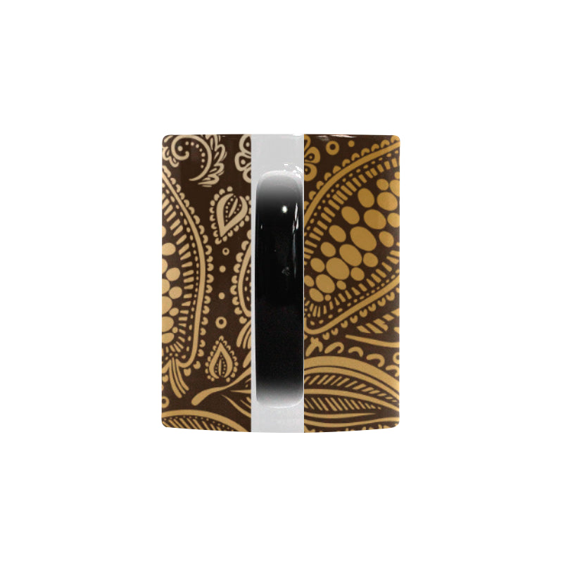 cacao beans tribal polynesian pattern background Morphing Mug Heat Changing Mug