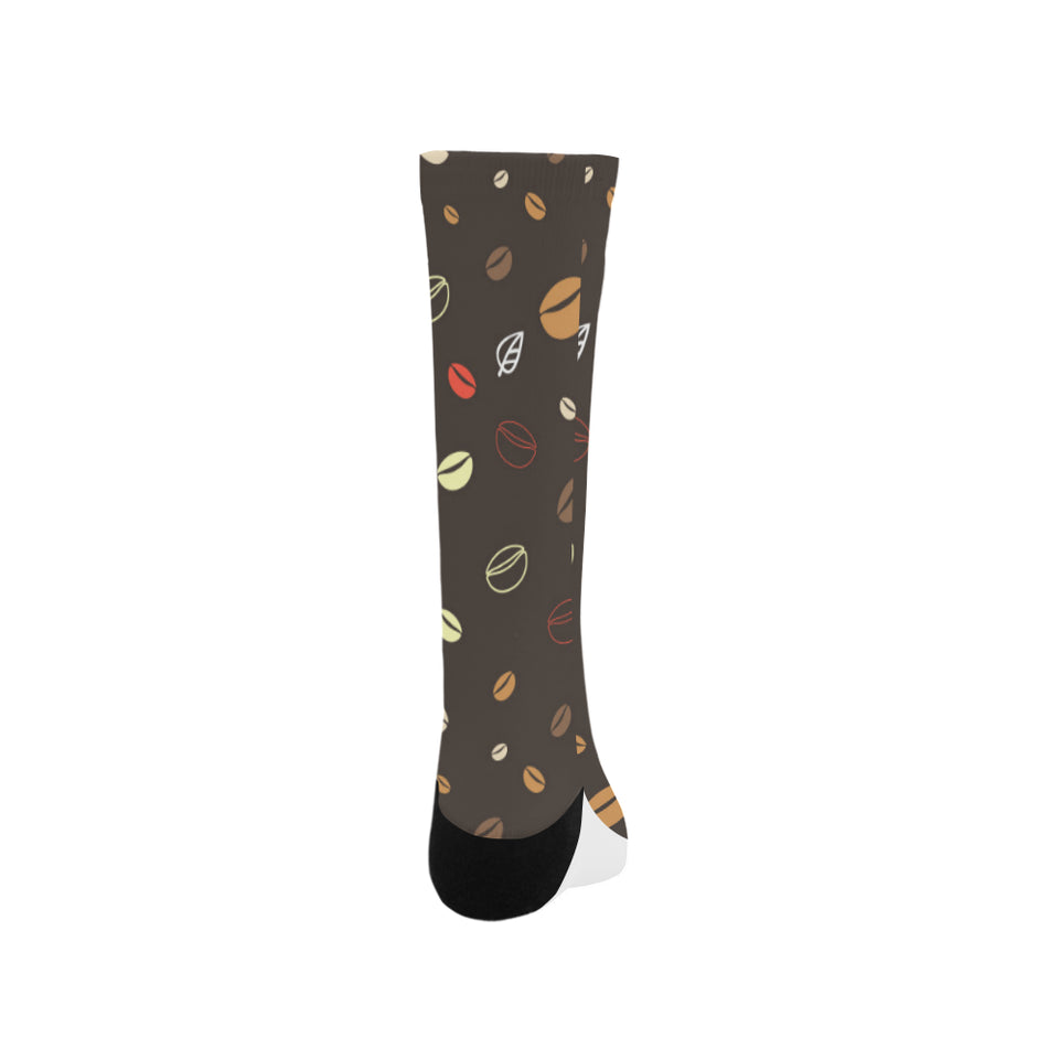 Coffee bean leave pattern Crew Socks
