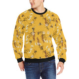 Bee flower pattern Men's Crew Neck Sweatshirt