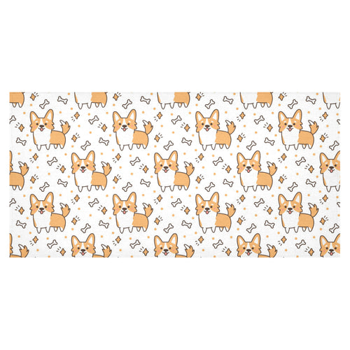 Cute corgi heart star bone pattern Tablecloth
