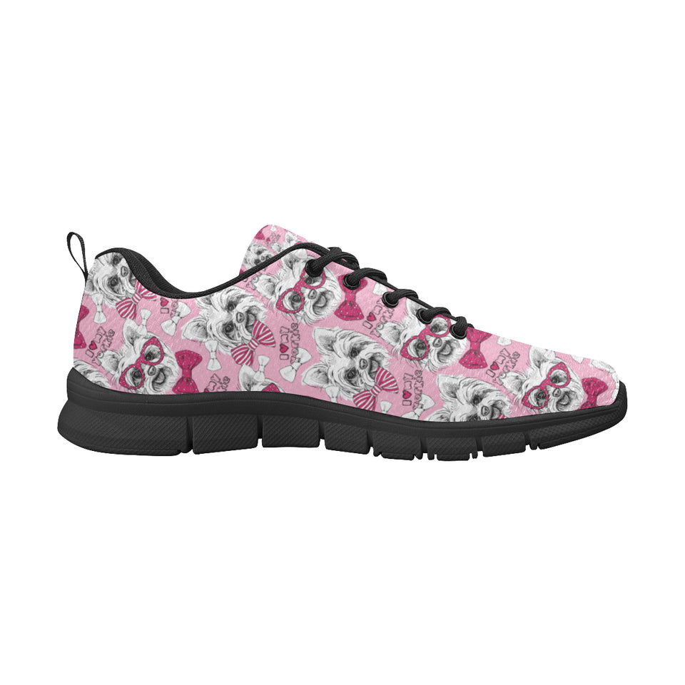 Yorkshire Terrier Pattern Print Design 03 Women's Sneaker Shoes