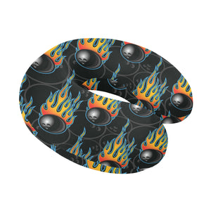 Bowling balls flame pattern U-Shaped Travel Neck Pillow