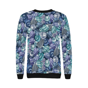 Shell design pattern Women's Crew Neck Sweatshirt