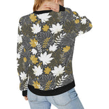 Beautiful gold autumn maple leaf pattern Women's Crew Neck Sweatshirt