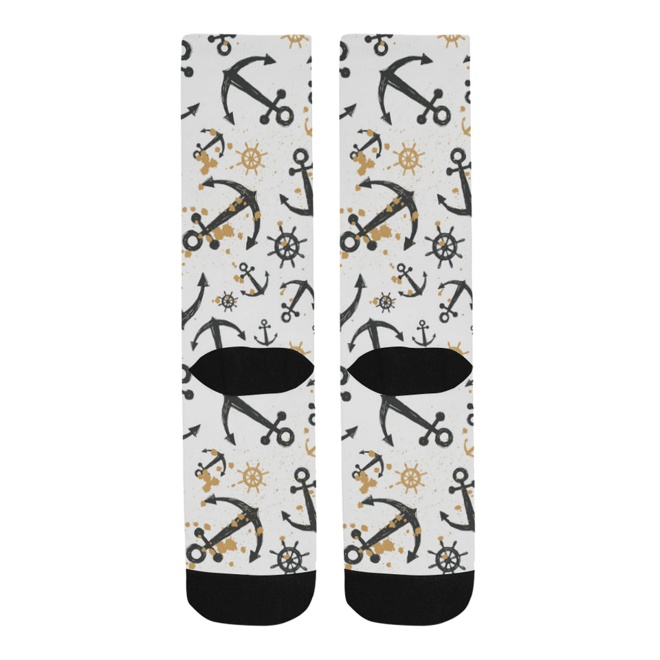 Anchors Rudders pattern Crew Socks