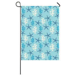 Blue starfish coral reef pattern House Flag Garden Flag