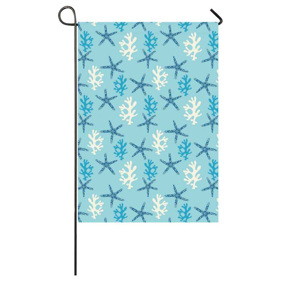 Blue starfish coral reef pattern House Flag Garden Flag