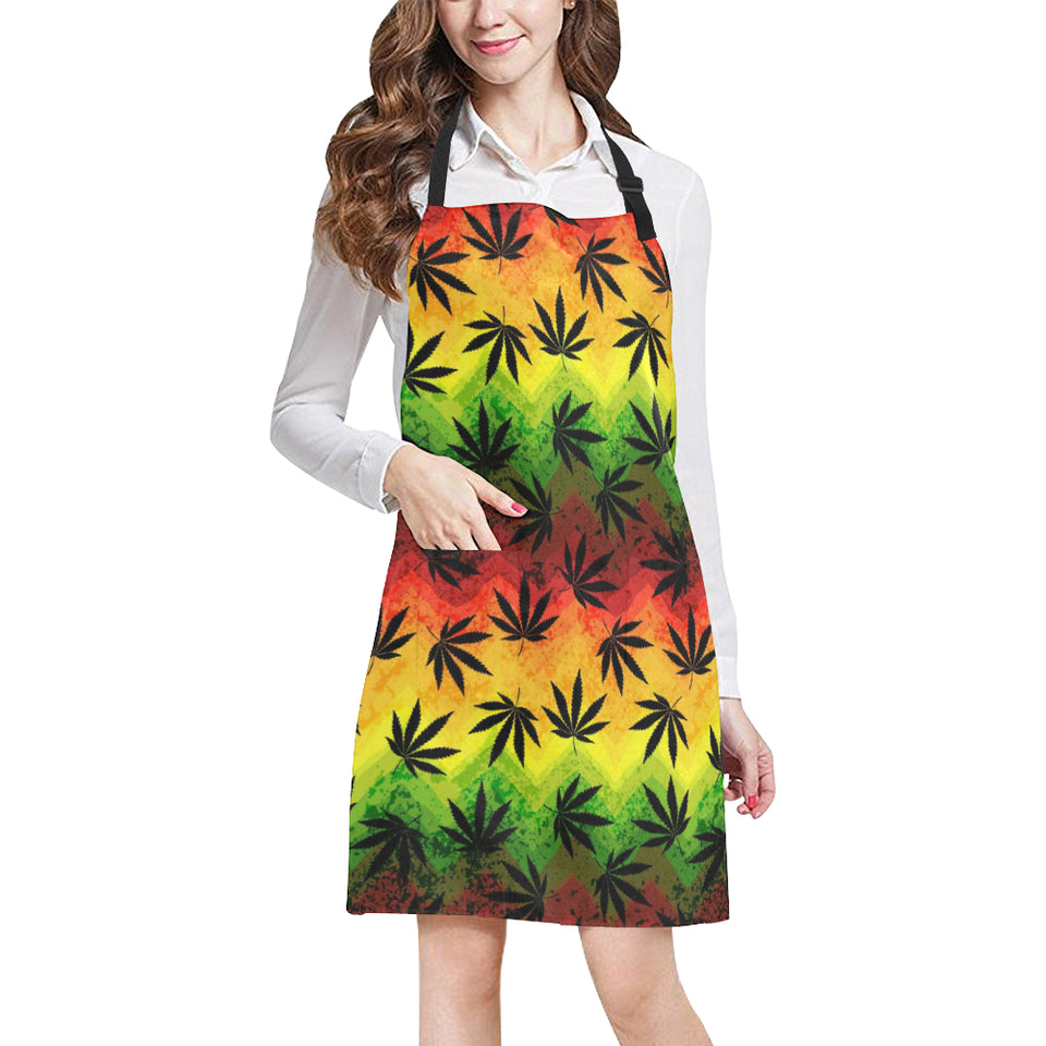Canabis Marijuana Weed Pattern Print Design 03 All Over Print Adjustable Apron