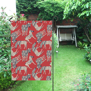 Zebra abstract red background House Flag Garden Flag