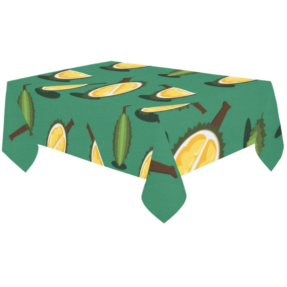 Durian pattern green background Tablecloth