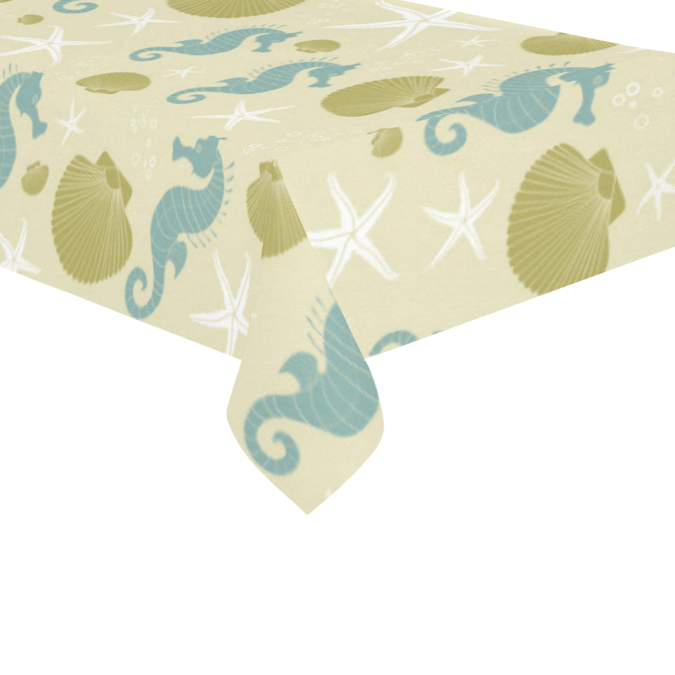 Seahorse shell starfish pattern background Tablecloth