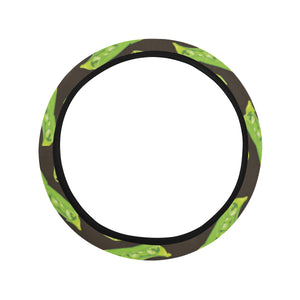 Green Peas Pattern Print Design 05 Car Steering Wheel Cover