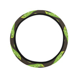 Green Peas Pattern Print Design 05 Car Steering Wheel Cover