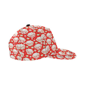 Cute Maneki neko cat red background All Over Print Snapback Cap