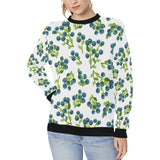 blueberry white background Women's Crew Neck Sweatshirt