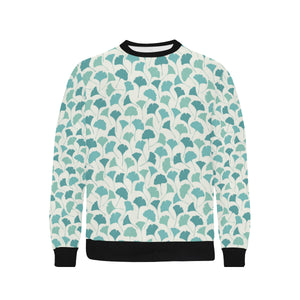 Green ginkgo leaves pattern Men's Crew Neck Sweatshirt