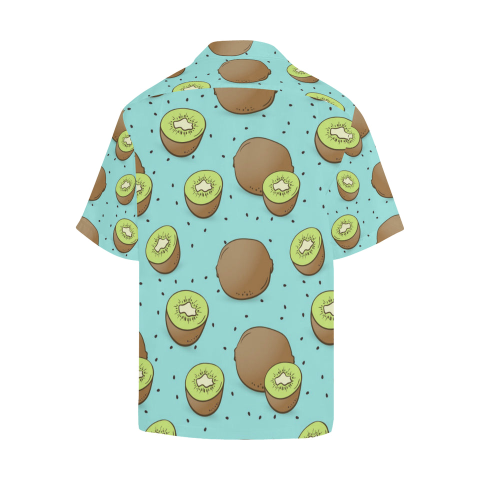 Kiwi blue background Men's All Over Print Hawaiian Shirt