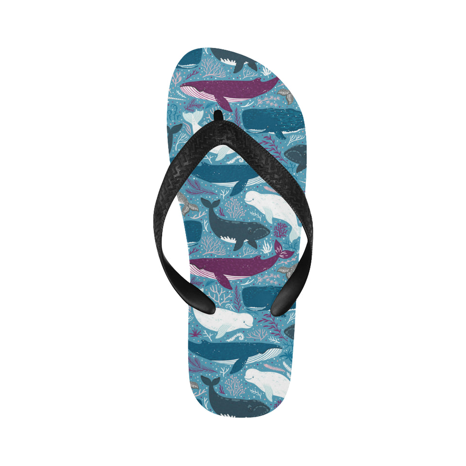 Whale design pattern Unisex Flip Flops
