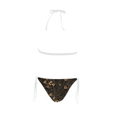 Gold peacock feather pattern Sexy Bikinis Two-Piece Swimsuits