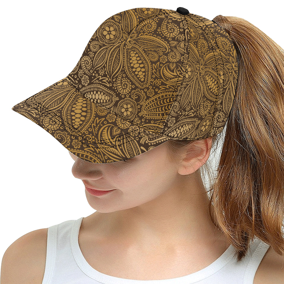 cacao beans tribal polynesian pattern background All Over Print Snapback Cap