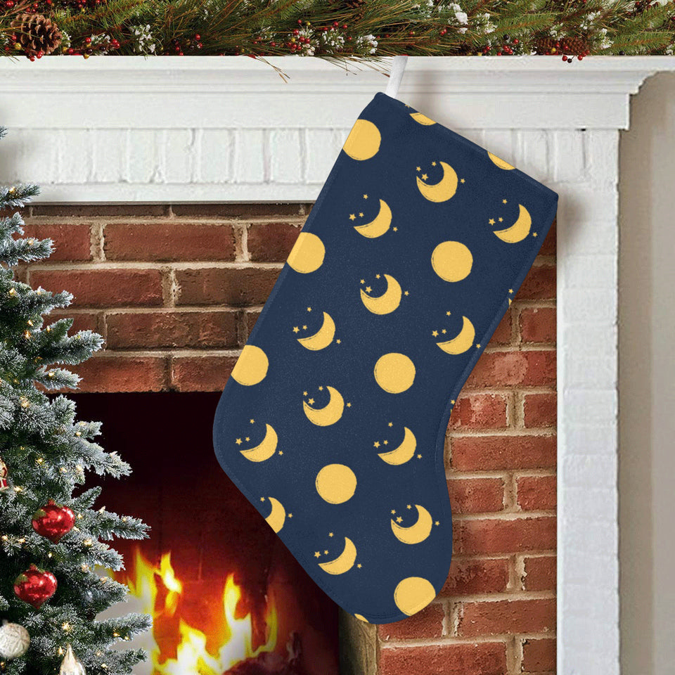 Moon star pattern Christmas Stocking