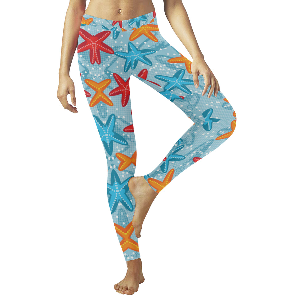 Blue red orange starfish pattern Women's Legging Fulfilled In US